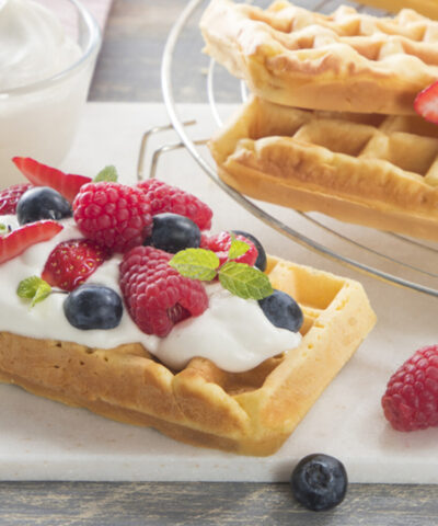 Waffle with wild berries
